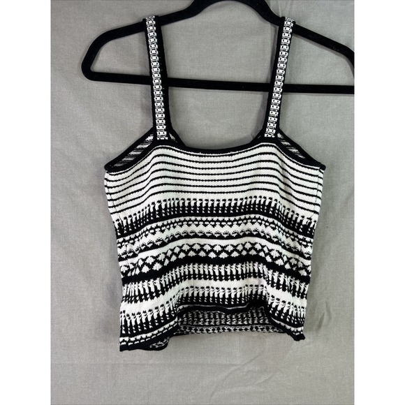 Rachel Zoe Tank Womens Sexy Crochet Mesh Boho Baby doll Cami Knit size M EUC - Picture 14 of 16